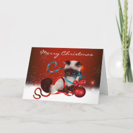 Festividades Cartão de Natal Siamese Kitten
