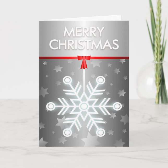 Festividades Cartão de Natal Silver Snowflake (Frente)