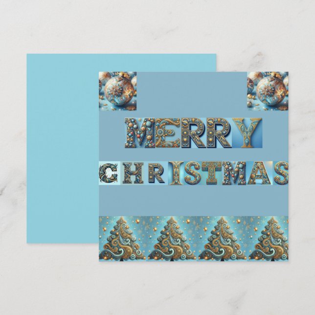 Festividades cartão de Natal simples (Frente/Verso)