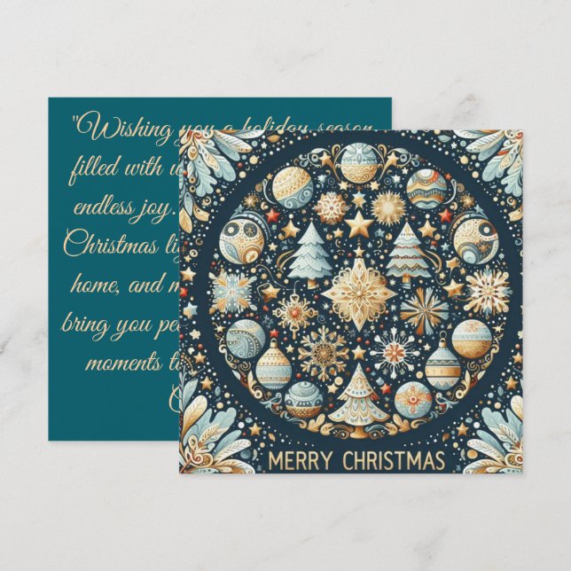 Festividades cartão de natal simples (Frente/Verso)