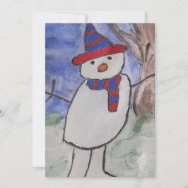 Festividades Cartão de Natal Simples Bonito Snowman