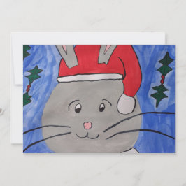 Festividades Cartão de Natal Simples Bunny para Papais noeis Bo