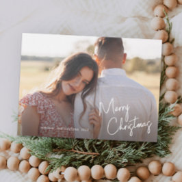 Festividades Cartão de Natal Simples com Letra Moderna Foto