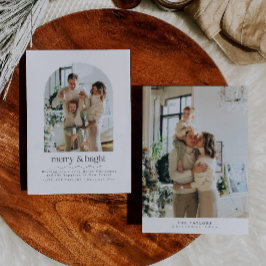 Festividades Cartão de Natal Simples da Família de Fotos de Arc