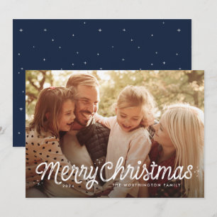 Festividades Cartão de Natal simples e doce com foto