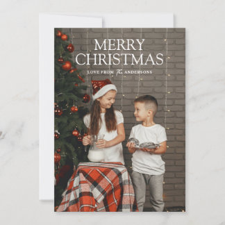Festividades Cartão de Natal Simples Moderno com Foto Completa