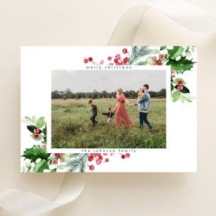 Festividades Cartão de Natal Simples Moderno com Foto de Neve B
