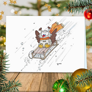 Festividades cartão de Natal SLEDDING OWL de Nicole Janes