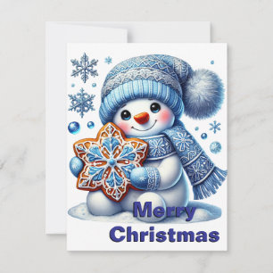 Festividades Cartão de Natal Snowflake Snowman