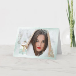 Festividades Cartão de Natal Snowflake Snowman Overlay