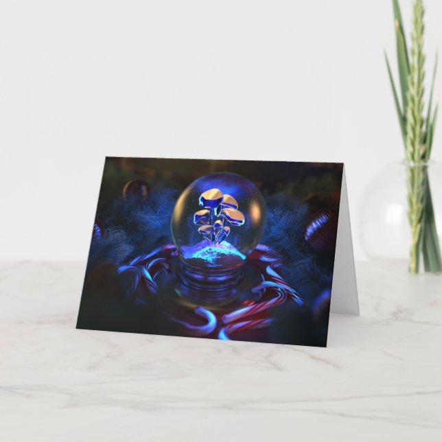 Festividades Cartão de Natal Snowglobe (Fluorescence) (Frente)