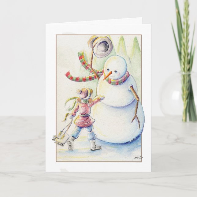 Festividades Cartão de Natal Snowman (Frente)