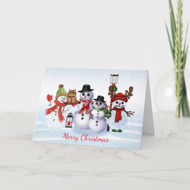 Festividades Cartão de Natal Snowman (Frente)