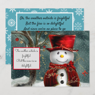 Festividades Cartão De Natal Snowman Não Tem Lugar Para Ir