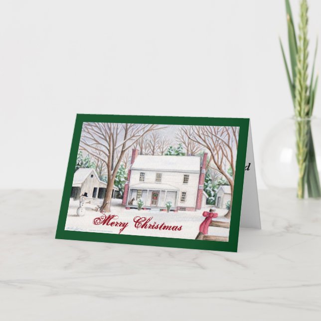 Festividades Cartão de Natal Snowy (Frente)