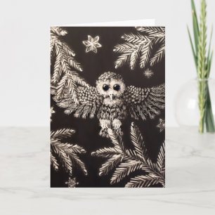 Festividades Cartão de Natal Snowy Owlet