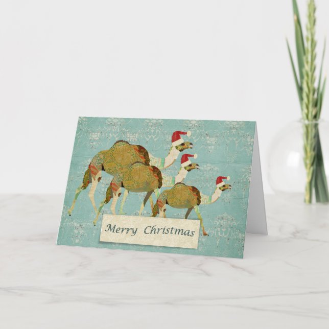 Festividades Cartão de Natal sonhador dos camelos (Frente)