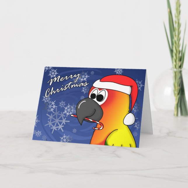 Festividades Cartão de Natal Sun Conure (Frente)