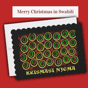Festividades Cartão de Natal Swahili com Impressão Africana