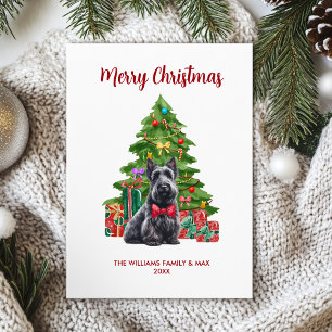 Festividades Cartão de Natal Terrier escocês