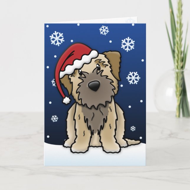 Festividades Cartão de Natal Terrier Fronteira de Kawaii (Frente)