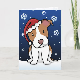 Festividades Cartão de Natal "Terrier" Kawaii American Pit Bull