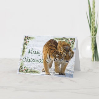 Festividades Cartão de Natal Tiger