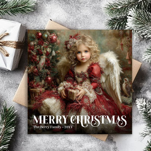 Festividades Cartão de Natal Tradicional Anjo Vitoriano Sagrado