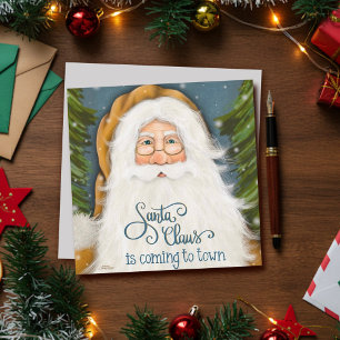 Festividades Cartão de Natal Tradicional do Velho Mundo do Papa