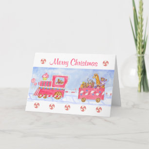 Festividades Cartão de Natal Trem de Natal Doce Feliz Natal
