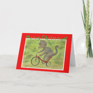 Festividades Cartão de Natal Triceratops Tricycle