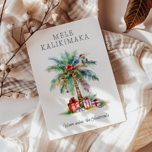 Festividades Cartão de Natal Tropical Plano