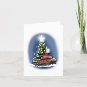 Festividades Cartão de Natal Tugboat