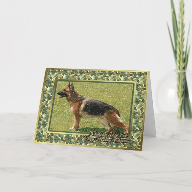 Festividades Cartão de Natal Vazio de Cão german shepherd (Frente)