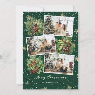 Festividades Cartão de Natal Verde de Fotografia de Botânicos d