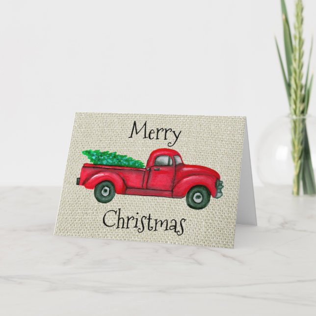 Festividades Cartão de Natal vermelho da árvore de Natal do (Frente)