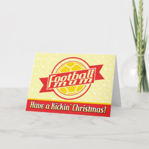 Festividades Cartão de Natal Vermelho de Mãe de futebol