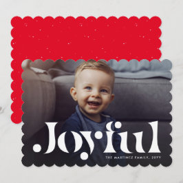 Festividades Cartão de Natal vermelho de uma foto simples alegr