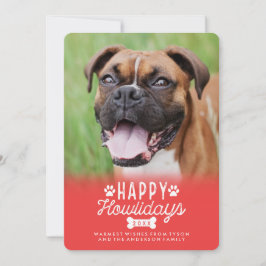Festividades Cartão de Natal Vermelho Feliz Howlidays Cachorro 