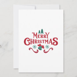 Festividades Cartão de Natal Vermelho Único