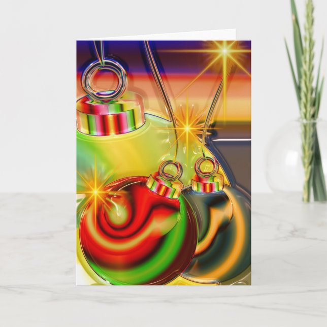 Festividades Cartão de Natal vetorial com ornamentos (Frente)