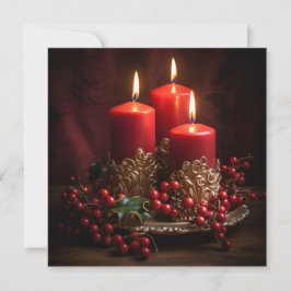 Festividades Cartão de Natal vibrante com vela de Natal