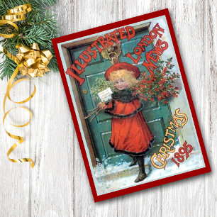Festividades Cartão de Natal Vintage 1895 London News
