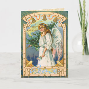 Festividades Cartão de Natal Vintage Angel