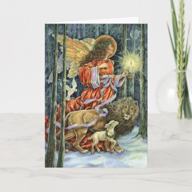 Festividades Cartão de Natal Vintage Angel (Frente)