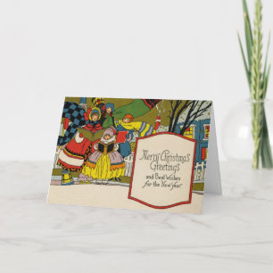 Festividades Cartão de Natal Vintage Art Deco
