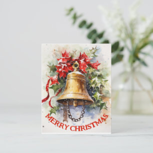 Festividades Cartão de Natal Vintage Bell