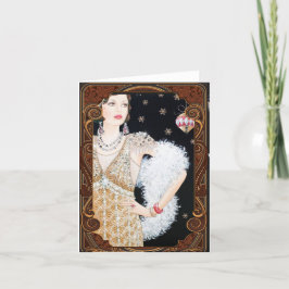 Festividades Cartão de Natal Vintage de Flapper dos anos 1920