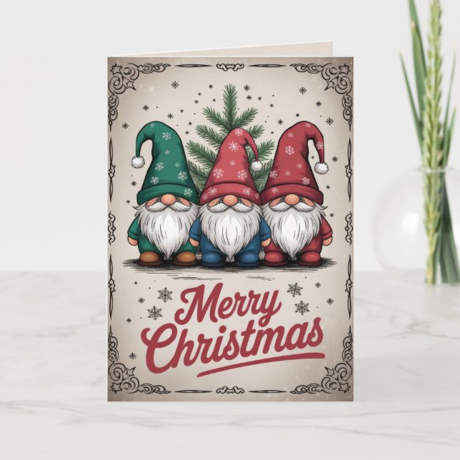 Festividades Cartão de Natal Vintage EDITABLE (Frente)