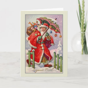 Festividades Cartão de Natal Vintage French Joyeux Noël